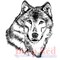 Deep Red Stamps Wolf Portrait Rubber Cling Stamp 1.75 x 2 inches